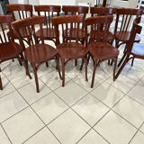 Set of 10 vintage bistro chairs from the 1970s.