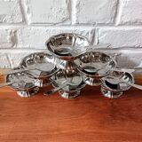 6 Guy Degrenne ice cream cups and spoons, Louis XV model