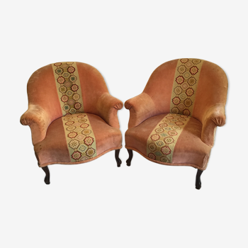 Pair of toad armchairs