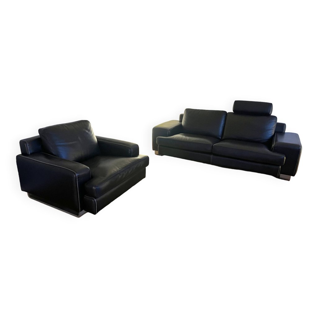 Ensemble complet Mid Century Canapé, fauteuil, table basse