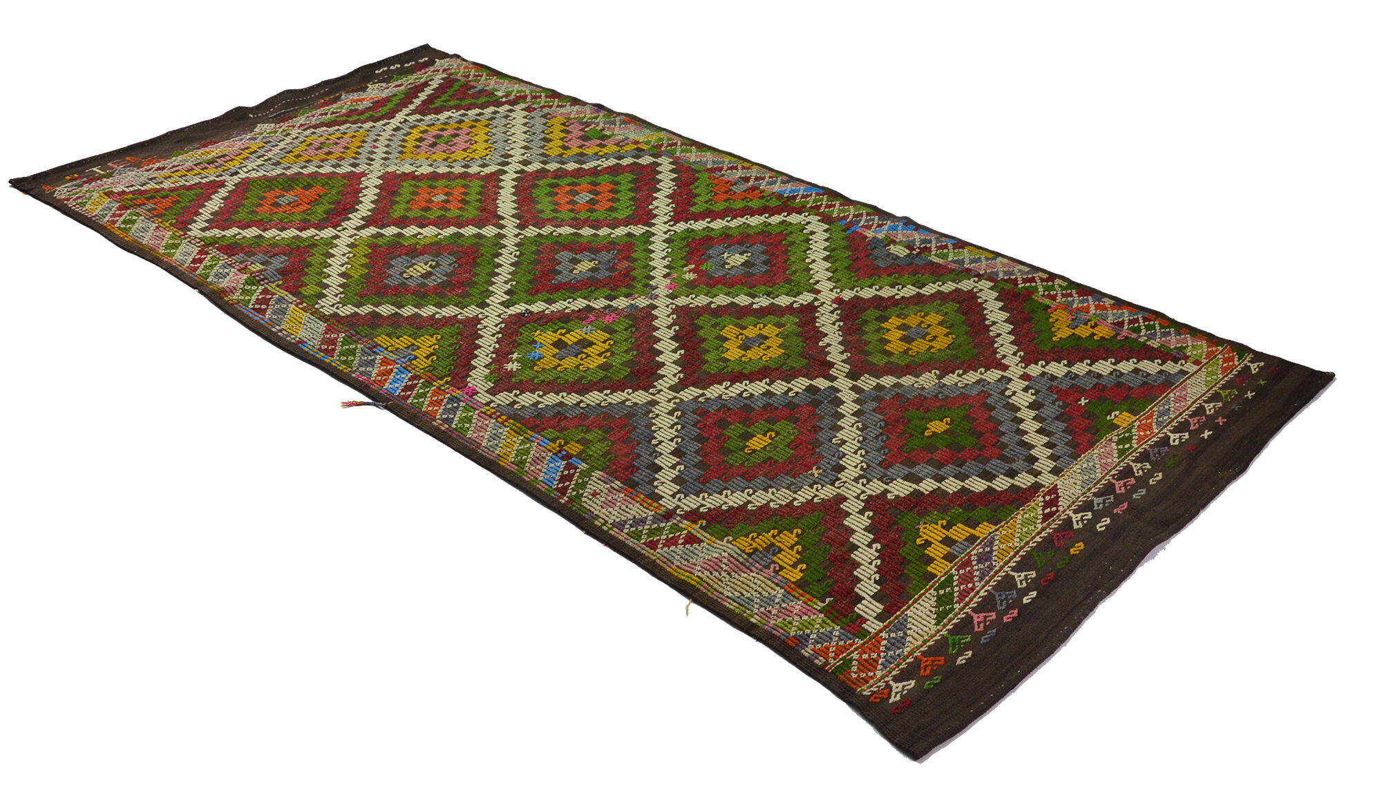 Anatolian handmade kilim rug 337 cm x 167 cm