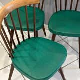 Lot of 3 bistro chairs model 740V maison Baumann vintage 1960