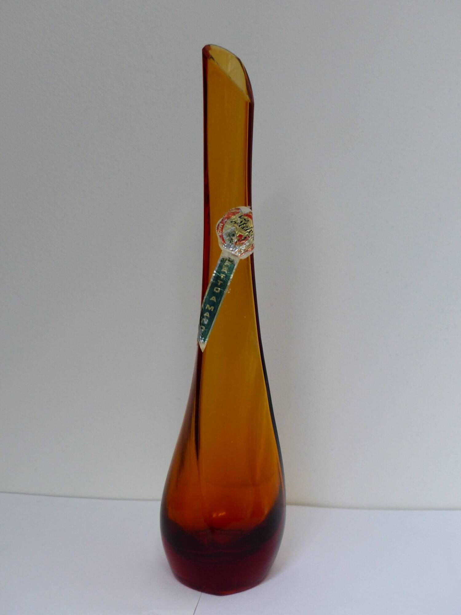 Vintage, brown, handmade soliflore vase S.T.E.L.V.I.A., Italy