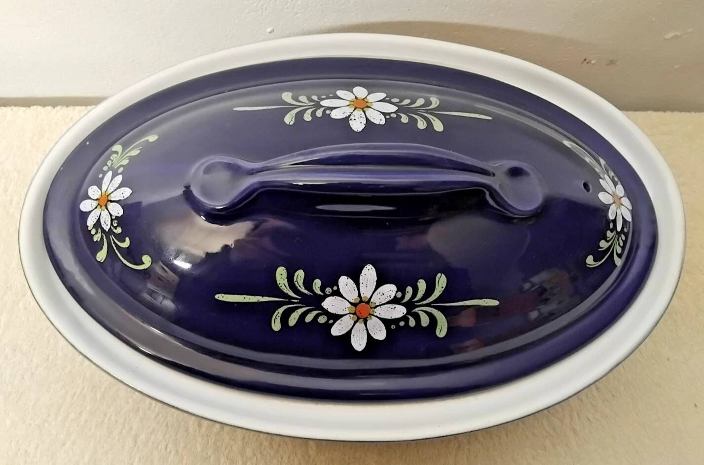 Large Oval Cocotte A Baeckeoffe in Ceramic France Vintage