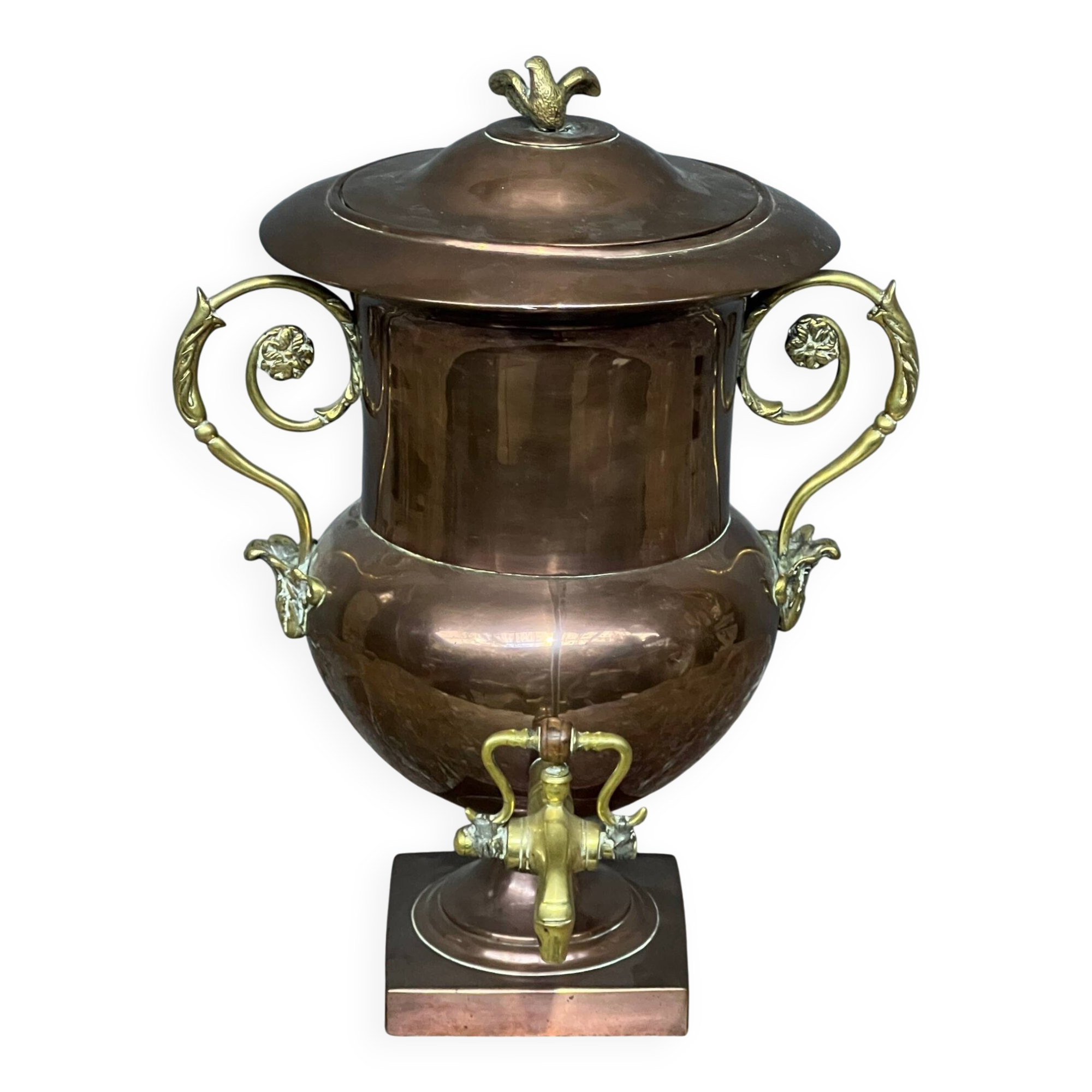 Antique samovar. Copper, solid bronze.