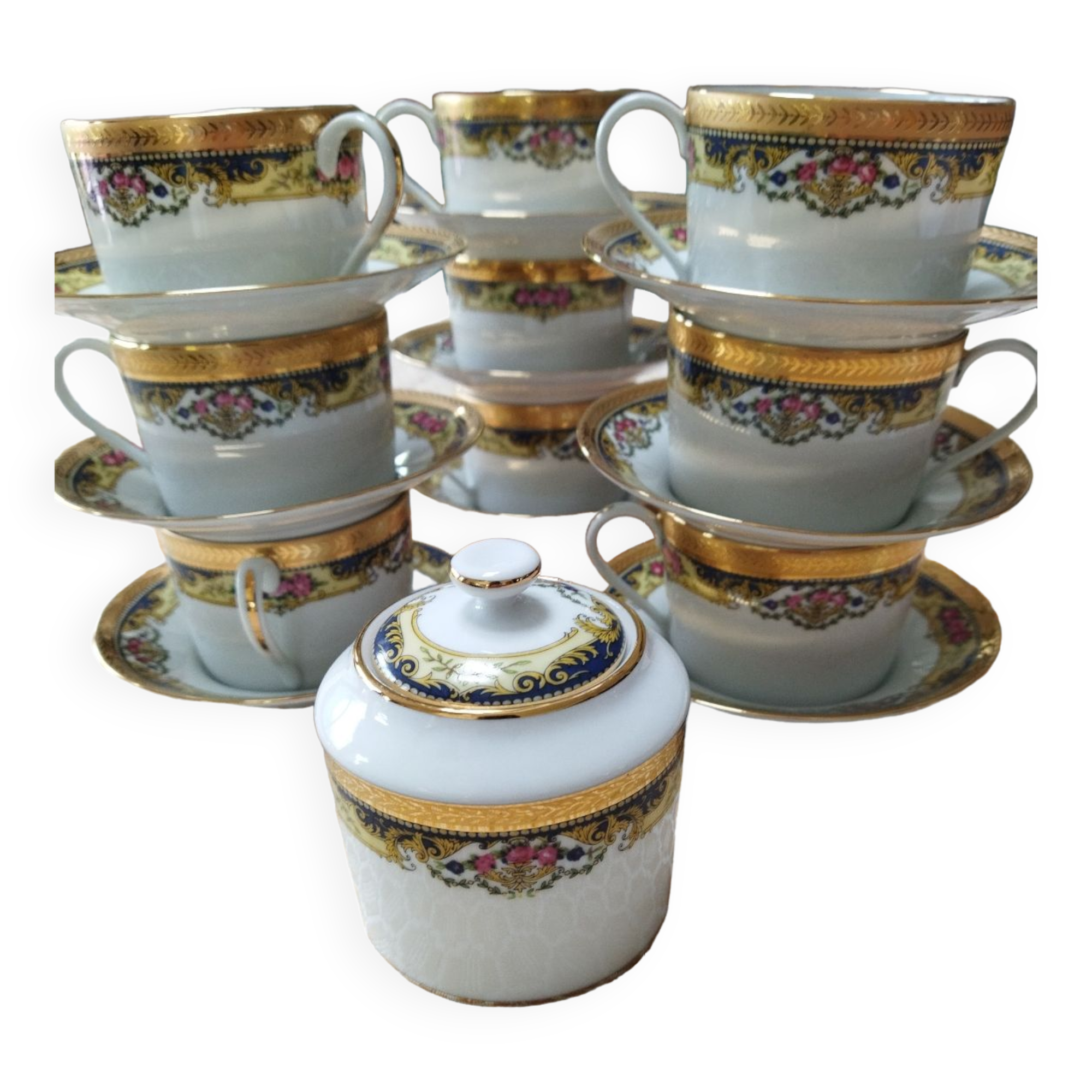Tasses et sucrier porcelaine Limoges
