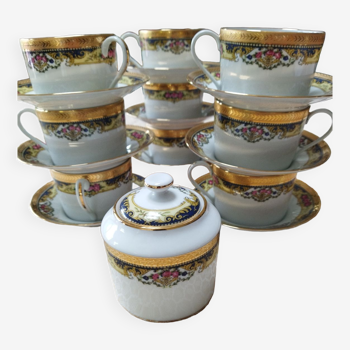 Cups and sugar bowl porcelain Limoges