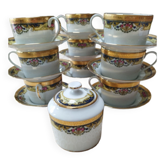 Cups and sugar bowl porcelain Limoges