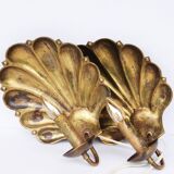 Appliques murales suédoises conçues par a.W. Borgh, coquillages de Jonkoping, Scandinavie