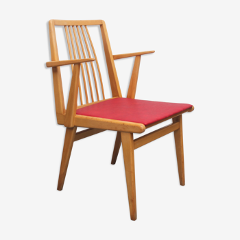 Fauteuil des années 1950 en bois de hêtre