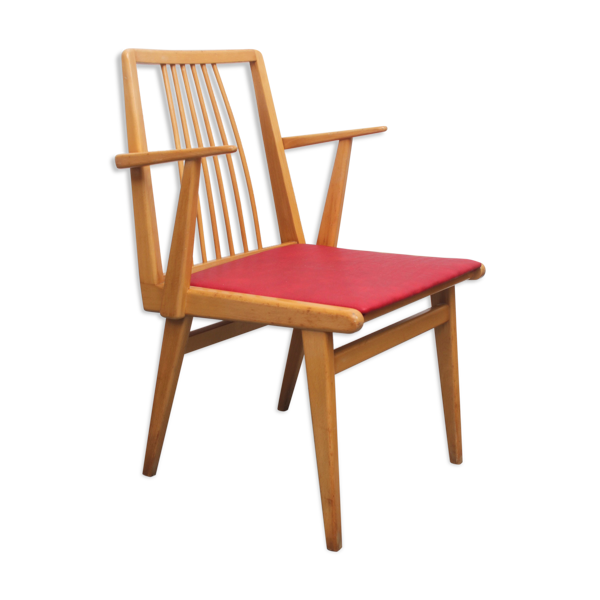 Fauteuil des années 1950 en bois de hêtre