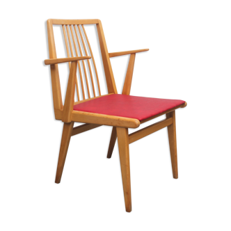 Fauteuil des années 1950 en bois de hêtre