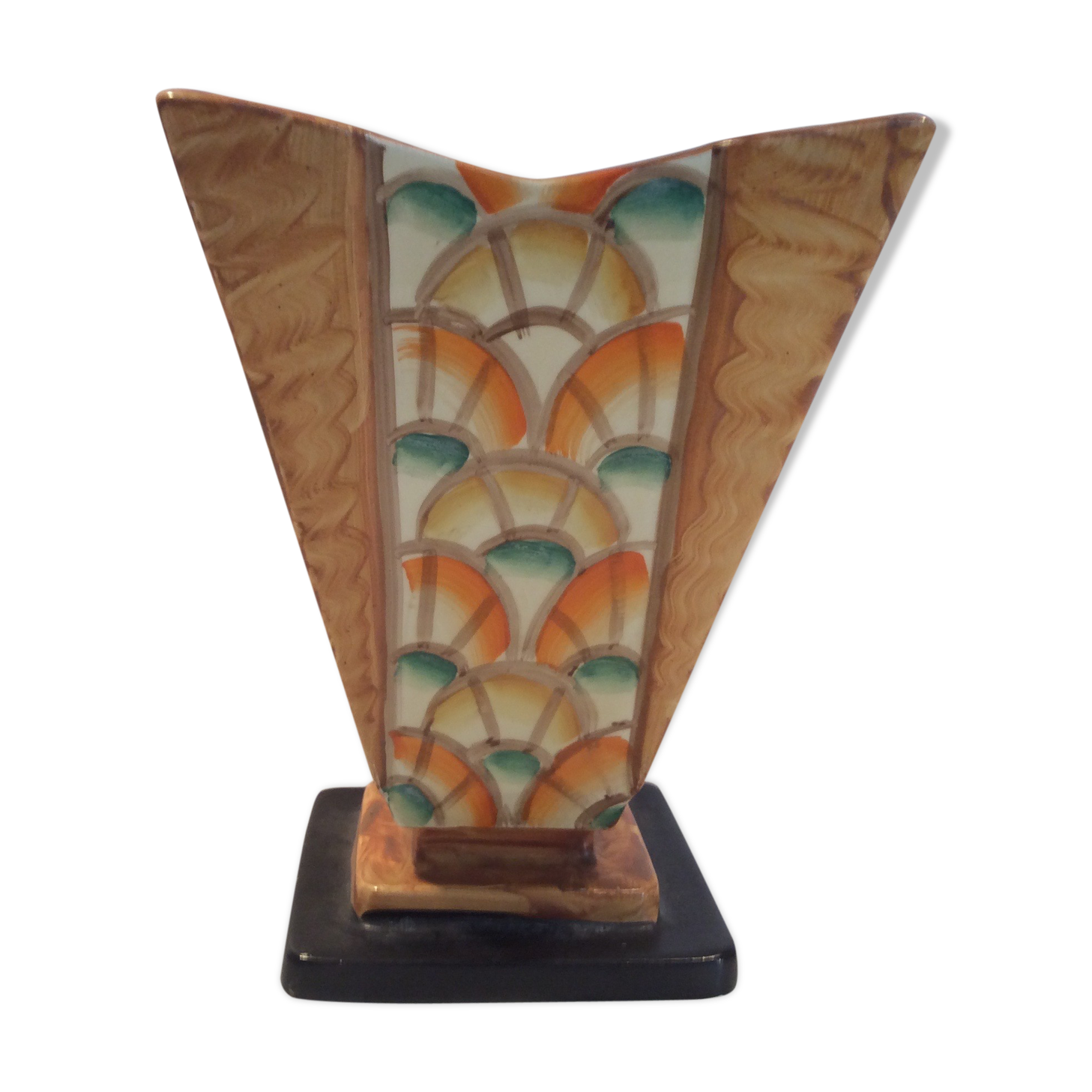 Hand painted art deco vase by Myott and son