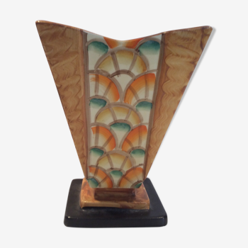 Hand painted art deco vase by Myott and son