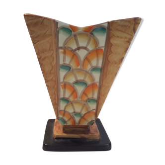Vase art déco peint à la main par Myott et son fils