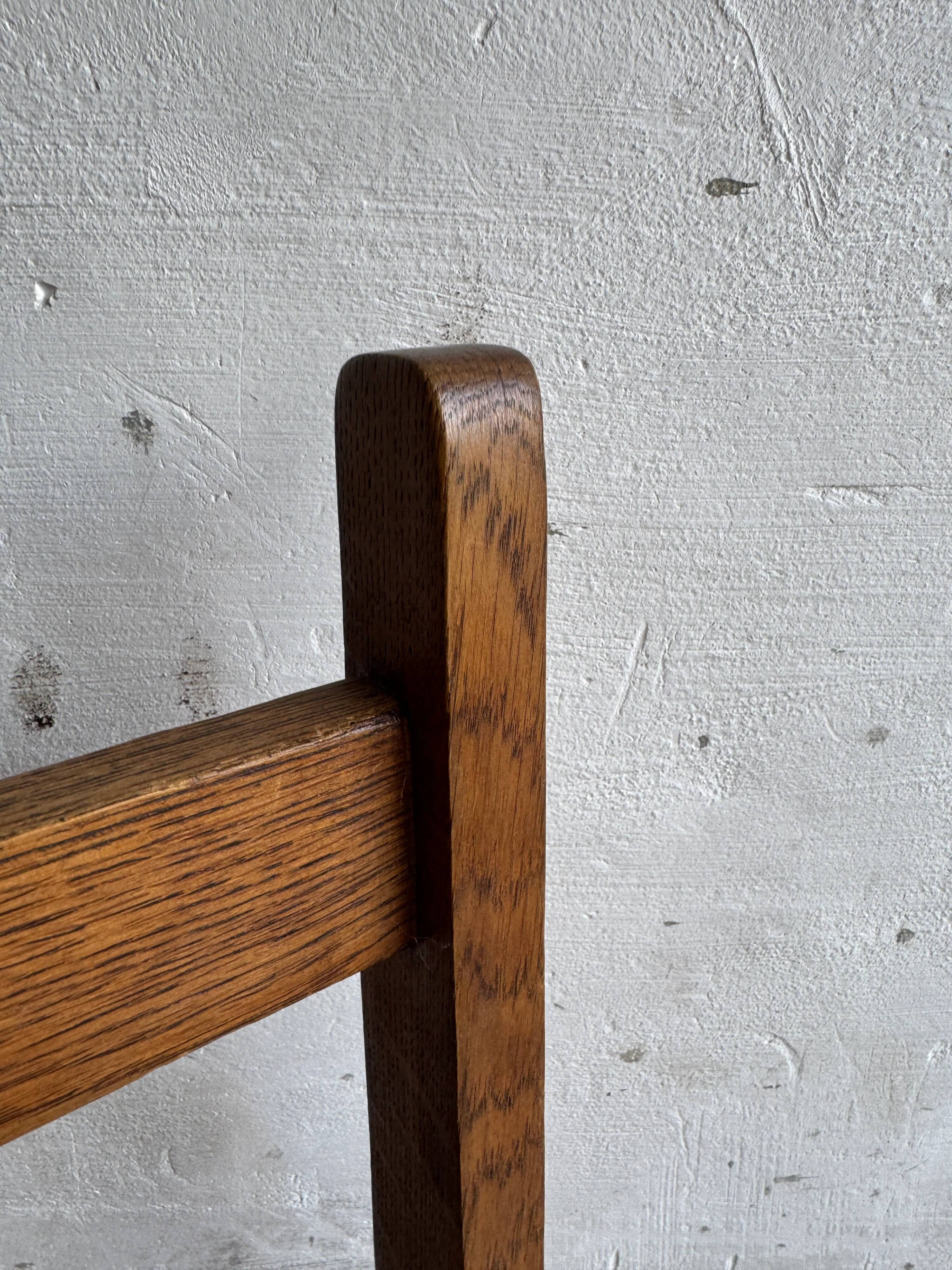 Set of 6 Amsterdamse School Art Deco Dining Chairs, Warm Oak Wood with Beige Upholstery