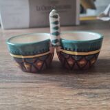 Enamelled ceramic salt cellars HB Henriot Quimper