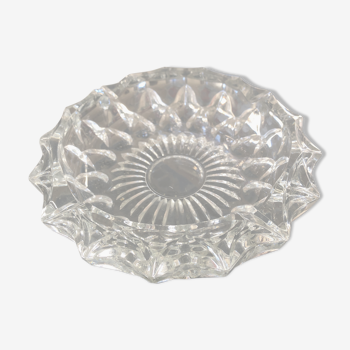 Chiseled glass ashtray