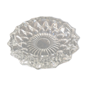 Chiseled glass ashtray