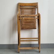 Chaise longue enfant en bambou & hêtre vintage 1950