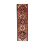 Pink wool medallion runner rug handmade oriental wool carpet -85x300cm