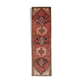 Tapis en laine rose medallion runner tapis en laine orientale fait à la main -85x300cm