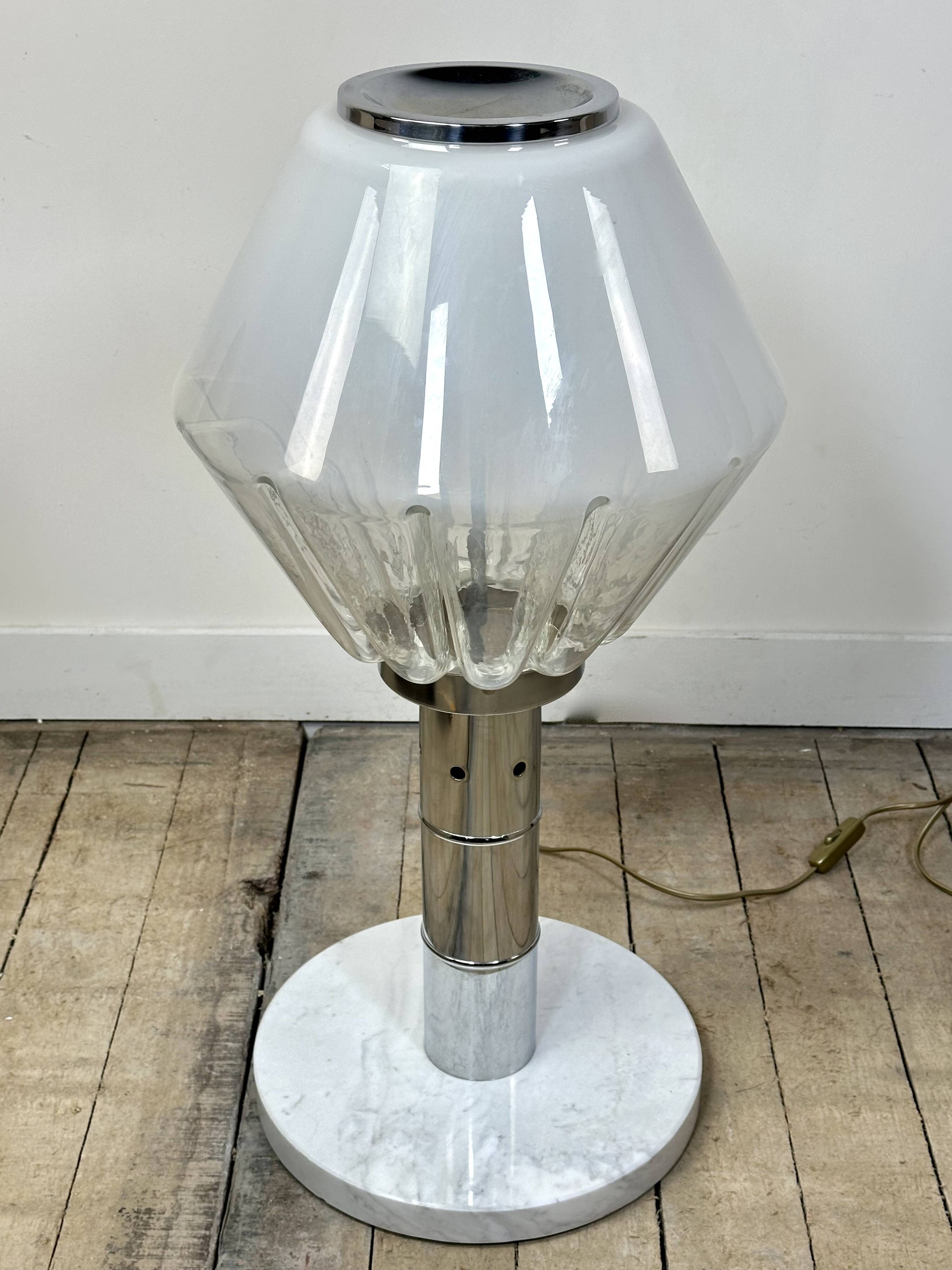 Diamond lamp in Murano glass, Italy 1970