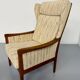 Vintage Casala wingback armchair with ottoman, 1970s design