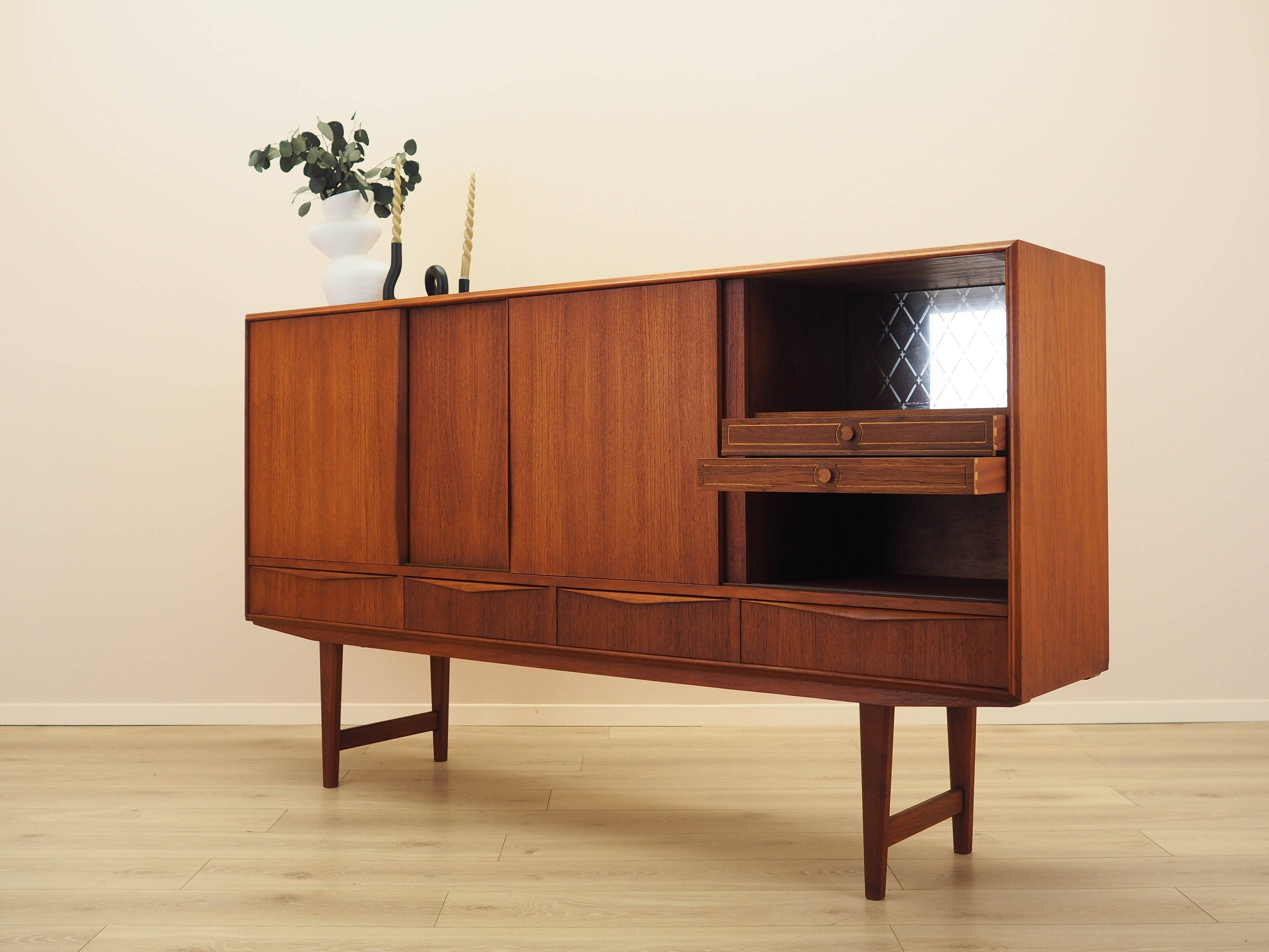 Teak highboard, Danish design, 1960s, designer: E.W. Bach
