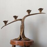 Iron candlestick, antique candle holder, handcrafted cast iron