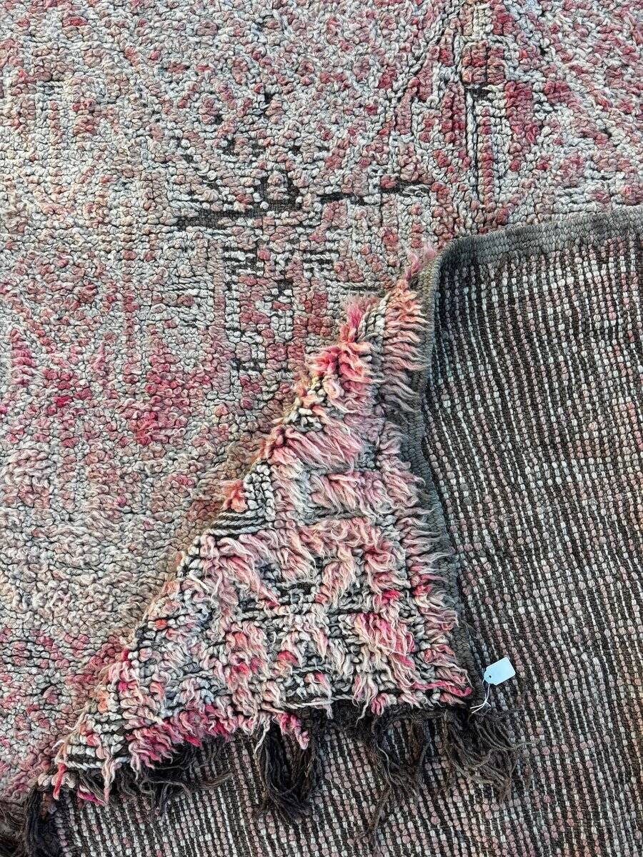 Large Berber Bohemian carpet Boujad, pink Moroccan wool carpet.