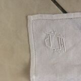 6 monogrammed towels, damask cotton