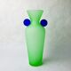 Green and blue satin murano glass vase, Menphis style, Italy, 1980