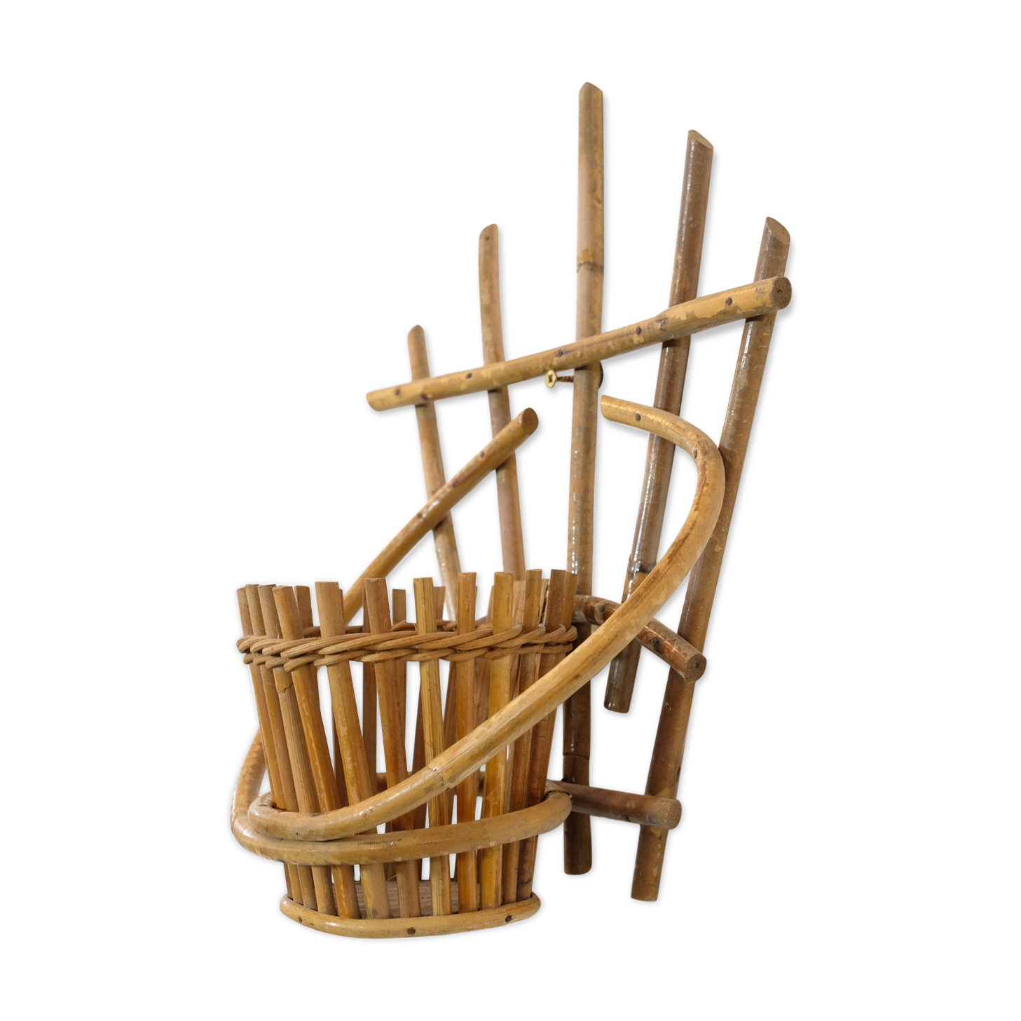 Wall rattan pot cover, 60's-70's