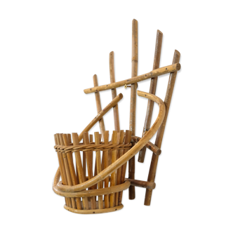 Wall rattan pot cover, 60's-70's