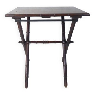 ancienne table pliable en bois imitation bambou XIXème