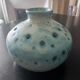 Two blue ceramic vases