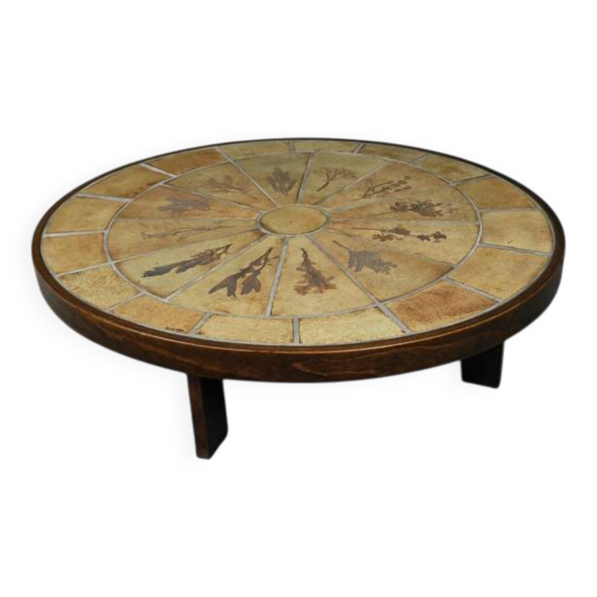 Oval coffee table signed R. Capron, collection les Herbiers, Vallauris – 1960