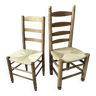Paire de chaises campagnarde bois et corde
