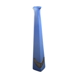 Soliflore bleu pâle en verre et plaque argent
