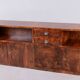 Buffet Art Déco en noyer et chrome, années 1920