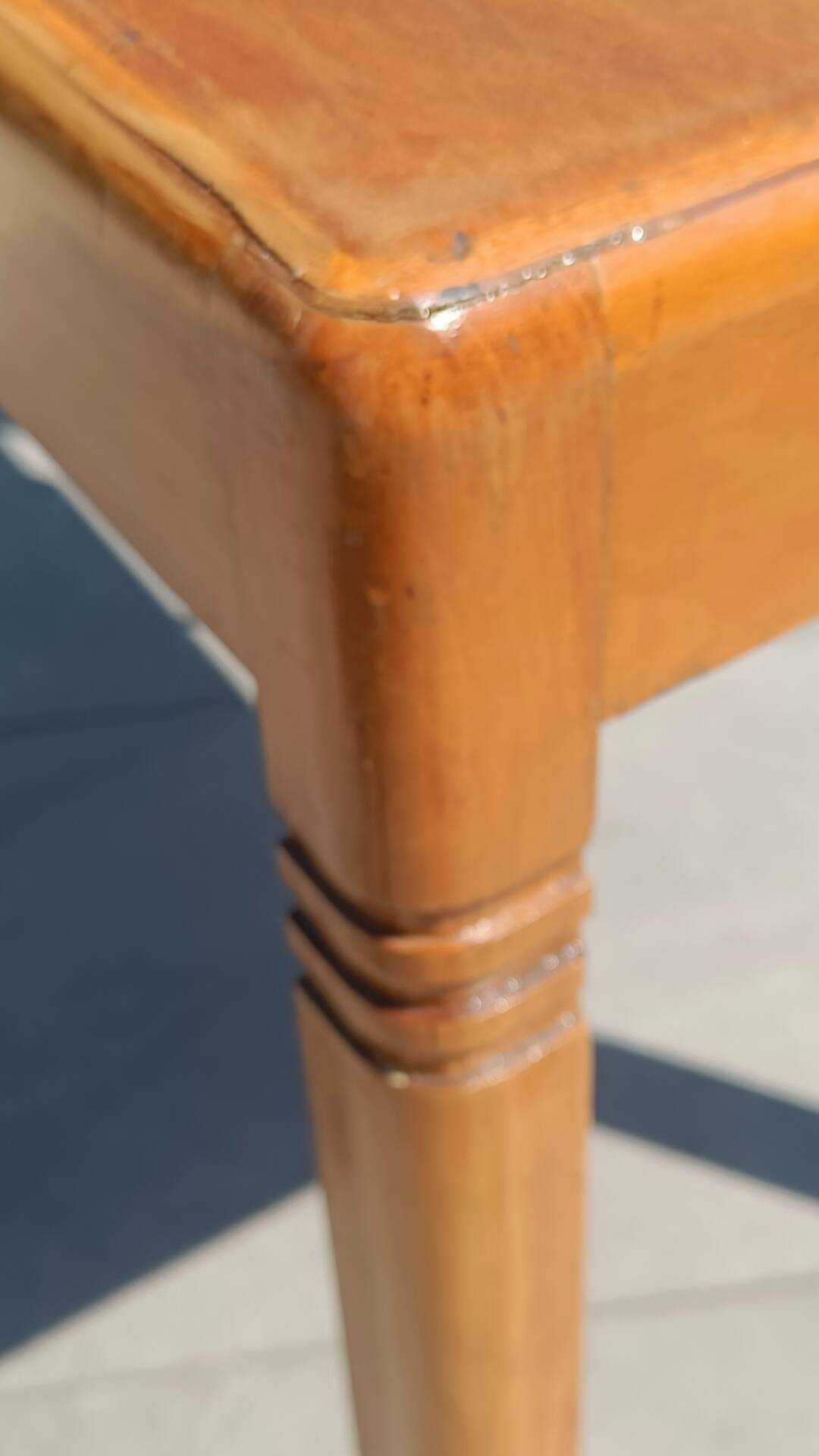 Vintage Scandinavian-style wooden table with drawer, 1950s-60s.