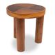 Stools and wall lights in cherry wood and leather. 1970s.