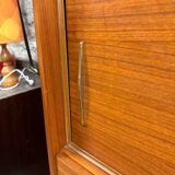 Vintage Scandinavian teak sideboard with compass feet from the 70s