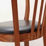 Stoelcker chair in black faux leather and oak