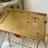 Vintage 1960s brass side table/magazine rack