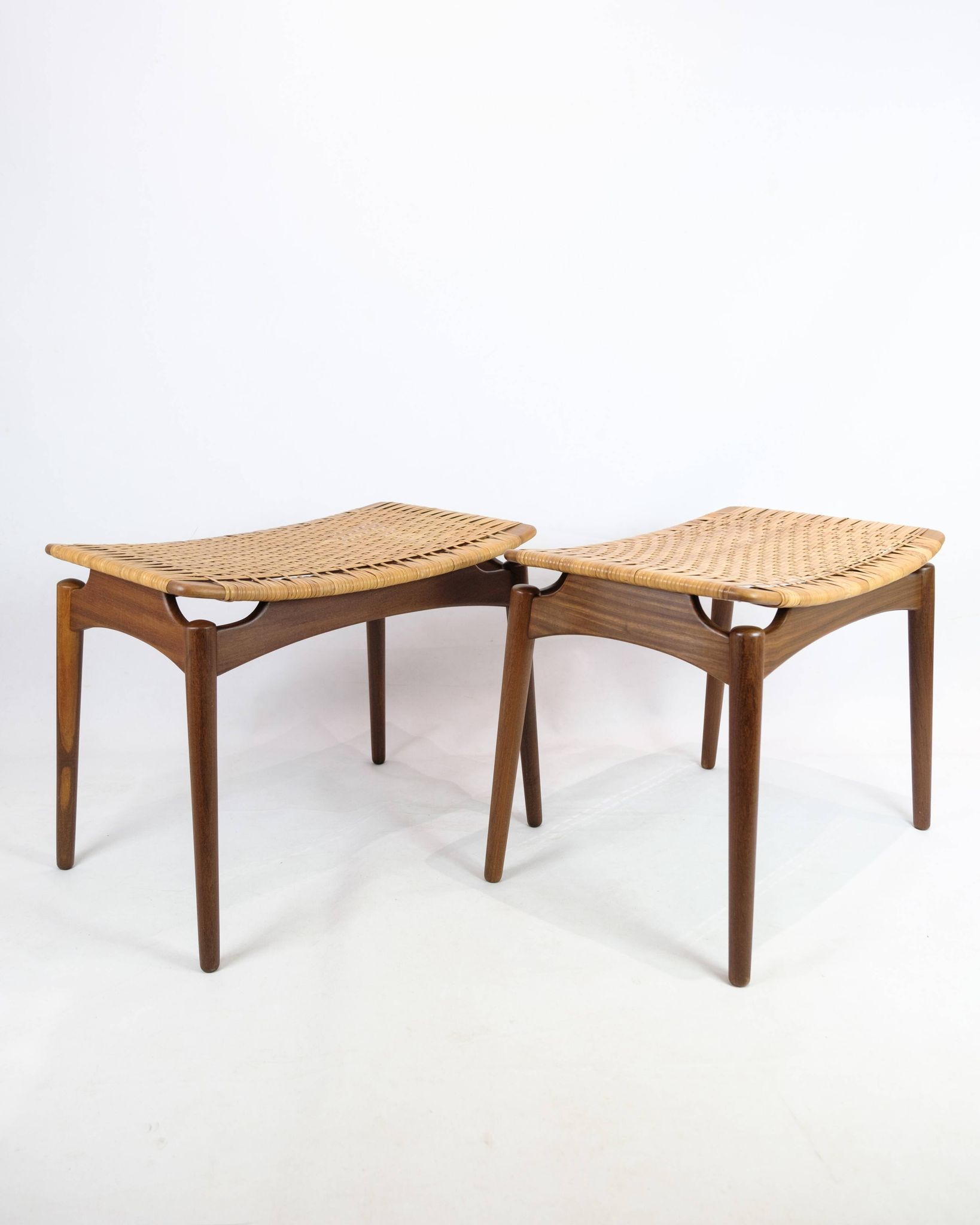 Papercord Stool In Teak By Sigfred Omann Made By Ølholm Møbelfabrik From 1960s