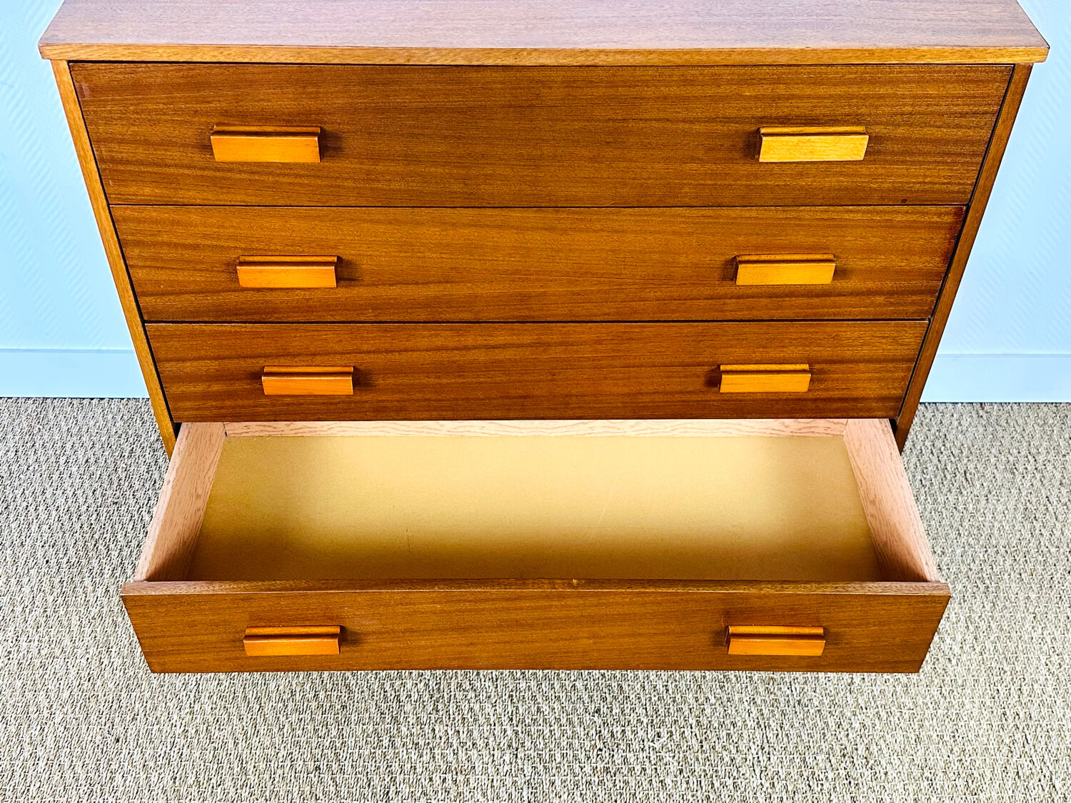 Scandinavian teak chest of drawers from the 1960s.