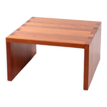 Table basse en bois Français de pin brutaliste, 1970 France