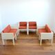Set armchairs with dinners Restoration cubic shape Modular vintage 1980s